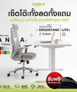 [Bundles deal] MODENA เก้าอี้ทำงาน ANYA + ErgoStand Lite ชุดโต๊ะปรับระดับไฟฟ้าพร้อมเก้าอี้ Ergonomic แขน 3D